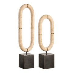 Oval Bronze/Brown/Gold Sculptures Fusion (Set of 2) - Ornate Home