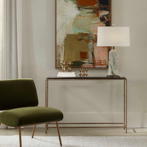 Ovard Brass Minimalist Metal Console Table - Ornate Home