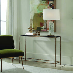 Ovard Brass Minimalist Metal Console Table - Ornate Home