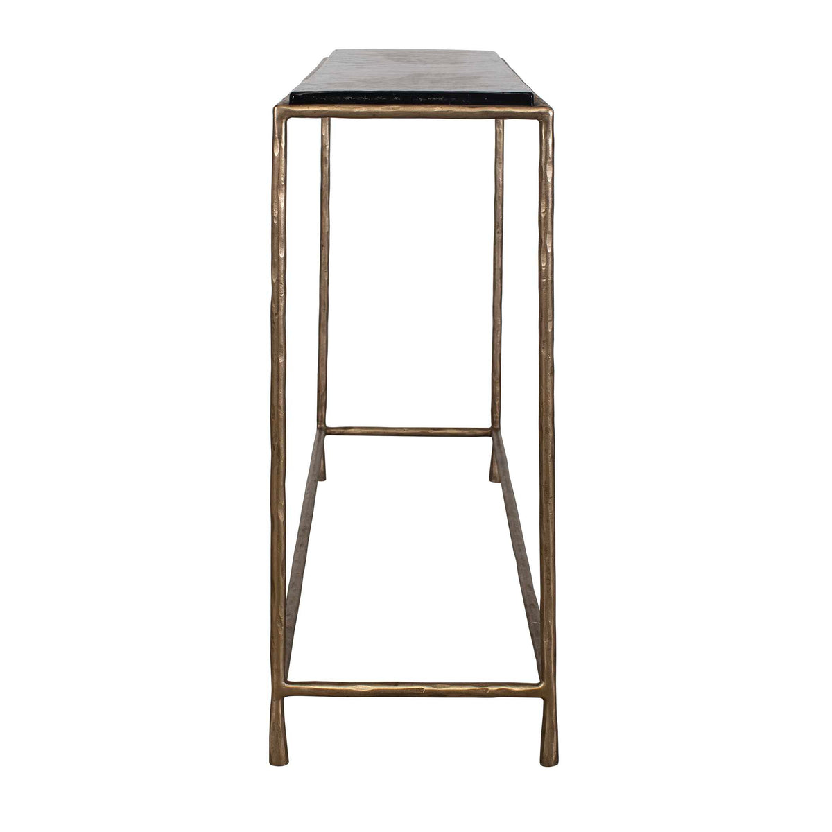 Ovard Brass Minimalist Metal Console Table - Ornate Home