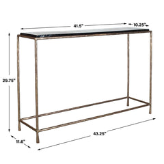 Ovard Brass Minimalist Metal Console Table - Ornate Home