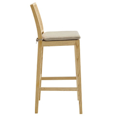 Ovard Natural Wood and Rattan Bar Stool - Ornate Home