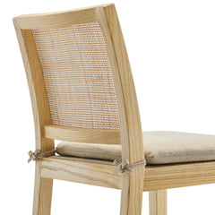 Ovard Natural Wood and Rattan Bar Stool - Ornate Home