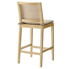 Ovard Natural Wood and Rattan Counter Stool - Ornate Home
