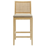 Ovard Natural Wood and Rattan Counter Stool - Ornate Home