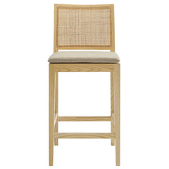 Ovard Natural Wood and Rattan Counter Stool - Ornate Home