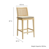 Ovard Natural Wood and Rattan Counter Stool - Ornate Home