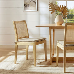 Ovard Natural Wood and Rattan Dining Chair - Ornate Home