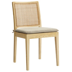 Ovard Natural Wood and Rattan Dining Chair - Ornate Home