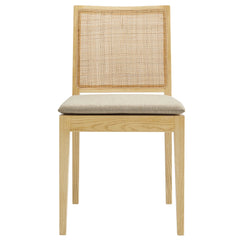 Ovard Natural Wood and Rattan Dining Chair - Ornate Home