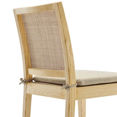 Ovard Natural Wood and Rattan Dining Chair - Ornate Home