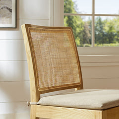 Ovard Natural Wood and Rattan Dining Chair - Ornate Home