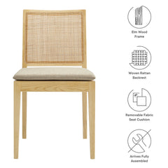 Ovard Natural Wood and Rattan Dining Chair - Ornate Home