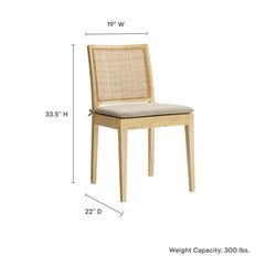 Ovard Natural Wood and Rattan Dining Chair - Ornate Home