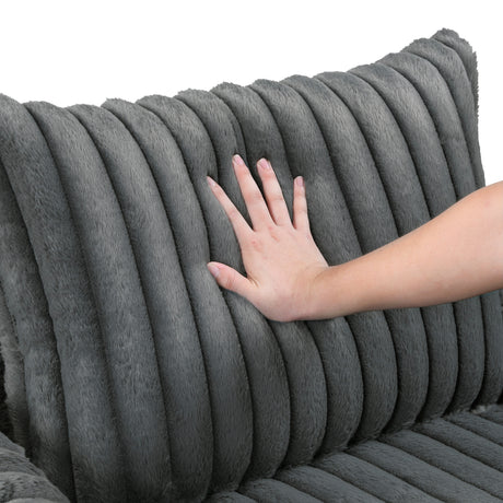 Oversized Dark Gray Chaise Lounge - Ornate Home