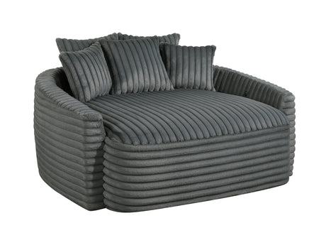 Oversized Dark Gray Chaise Lounge - Ornate Home