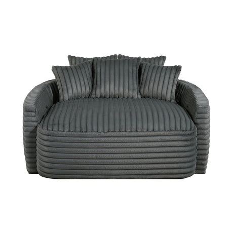 Oversized Dark Gray Chaise Lounge - Ornate Home