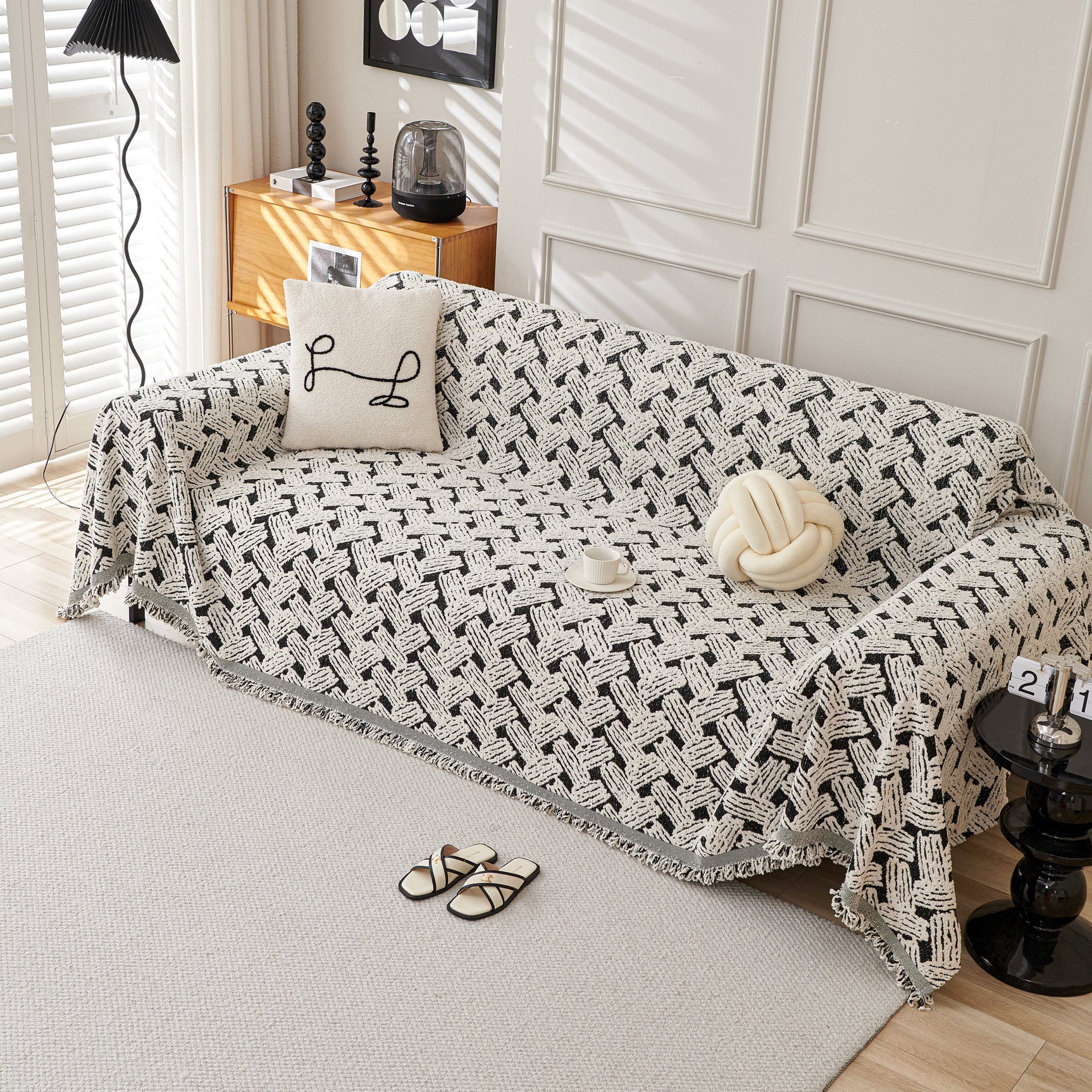 Oversized Reversible Couch Covers Sheet Blanket, L-Shape U-Shaped Sectional Protector for Cats Dogs - Ornate Home