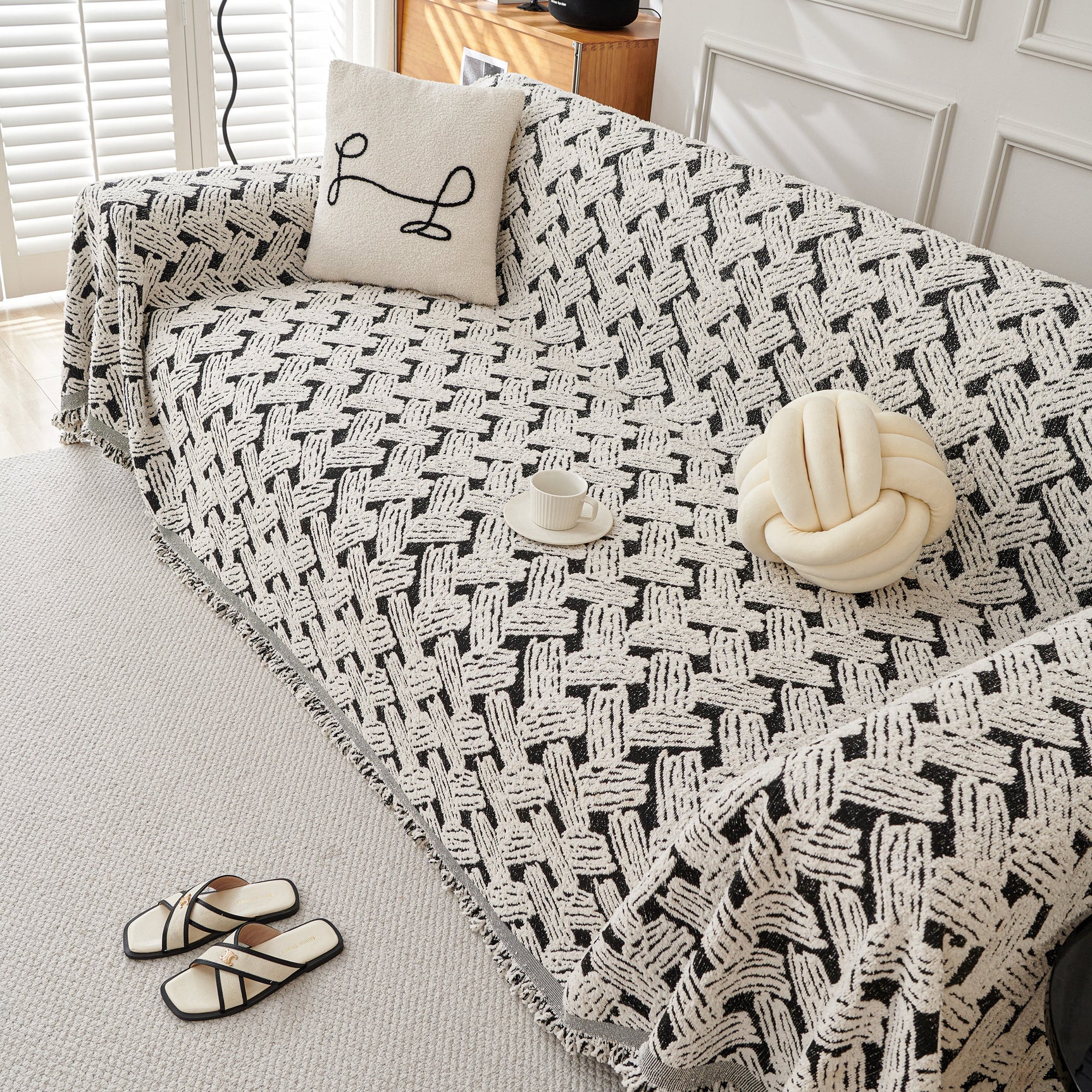 Oversized Reversible Couch Covers Sheet Blanket, L-Shape U-Shaped Sectional Protector for Cats Dogs - Ornate Home
