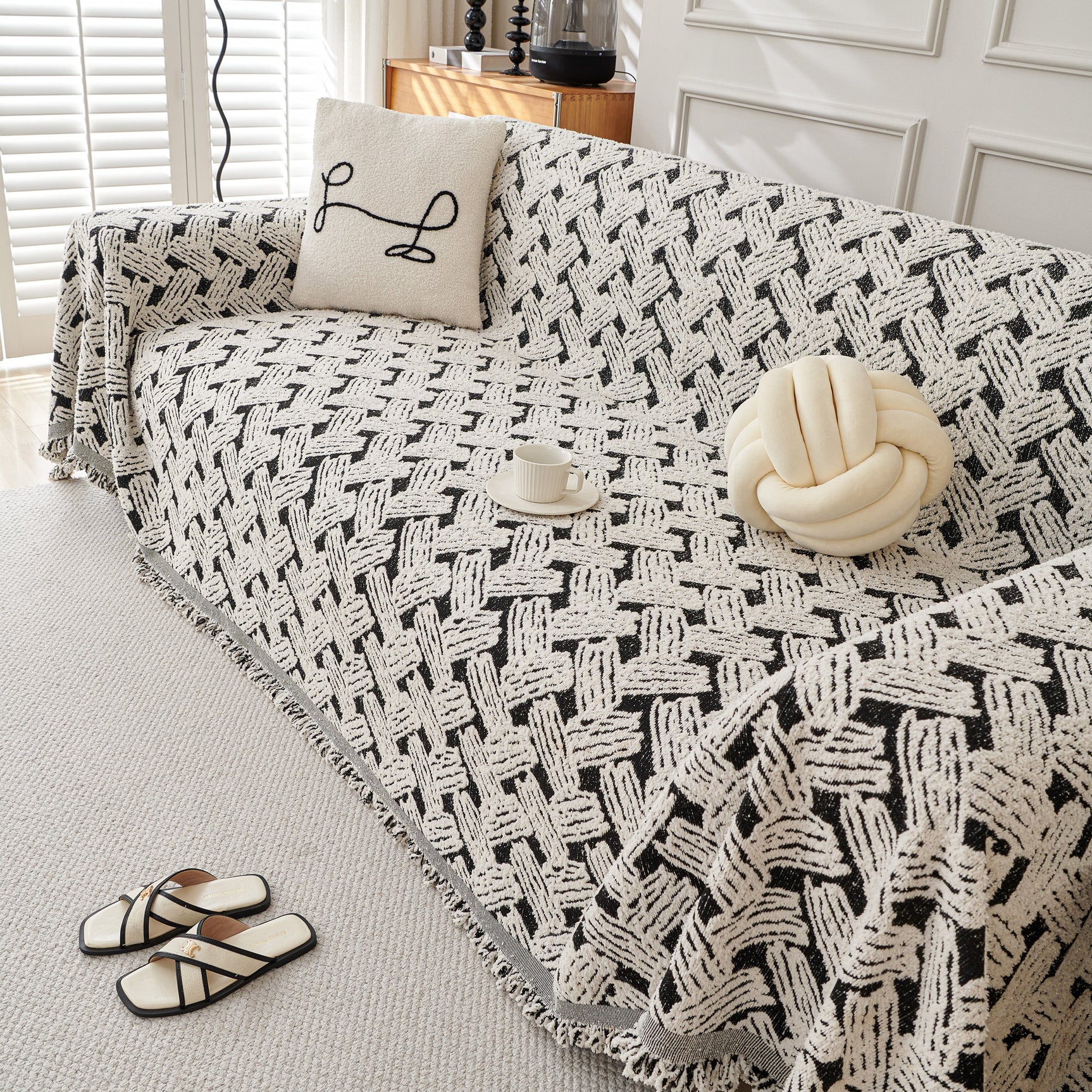 Oversized Reversible Couch Covers Sheet Blanket, L-Shape U-Shaped Sectional Protector for Cats Dogs - Ornate Home