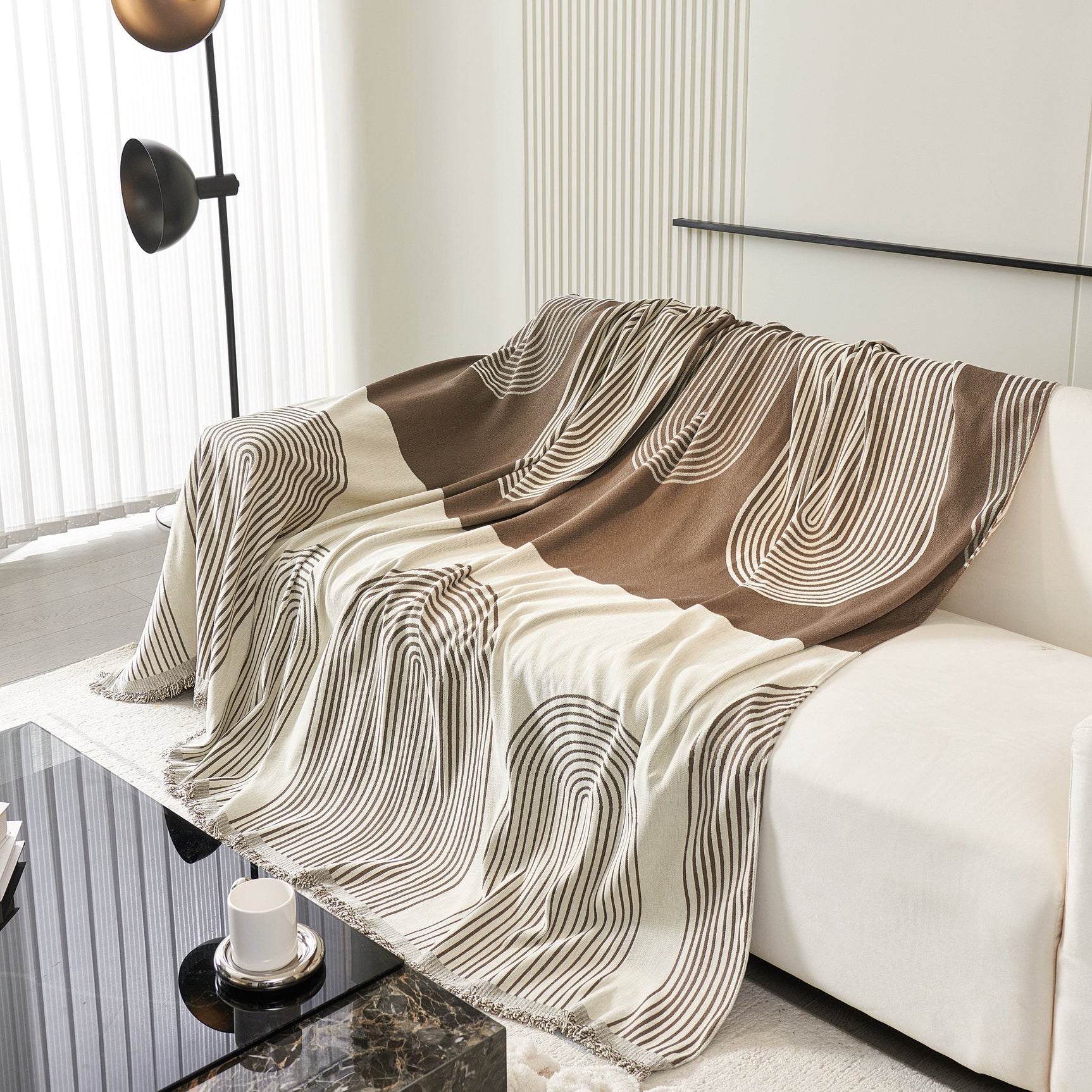 Oversized Sofa Throw Blanket, Couch Protector Throw for Stylish Home Protection - Ornate Home