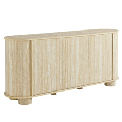 Overture 63" Oval Faux Travertine Sideboard - Ornate Home