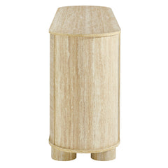 Overture 63" Oval Faux Travertine Sideboard - Ornate Home