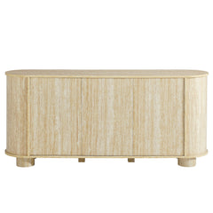 Overture 63" Oval Faux Travertine Sideboard - Ornate Home
