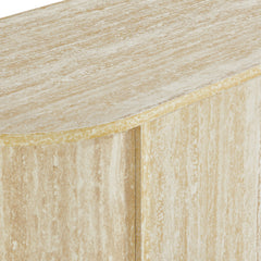 Overture 63" Oval Faux Travertine Sideboard - Ornate Home