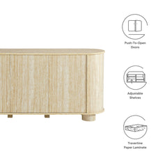 Overture 63" Oval Faux Travertine Sideboard - Ornate Home