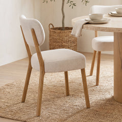 Owen Beige/Brown Curved Back Dining Side Chair (Set of 2) - Ornate Home