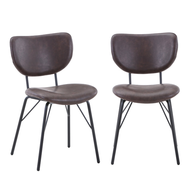 Owen Dark Brown Uph Chair (Set of 2) - Ornate Home