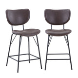 Owen Dark Brown Uph Stool (Set of 2) - Ornate Home