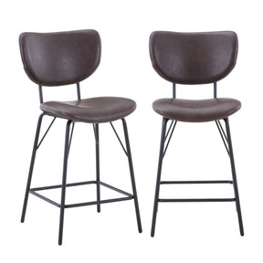 Owen Dark Brown Uph Stool (Set of 2) - Ornate Home