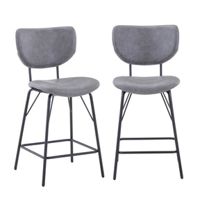 Owen Grey Uph Stool (Set of 2) - Ornate Home
