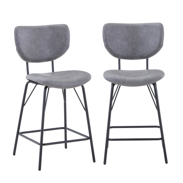 Owen Grey Uph Stool (Set of 2) - Ornate Home
