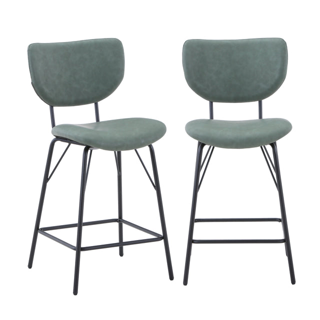 Owen Jade Uph Stool (Set of 2) - Ornate Home