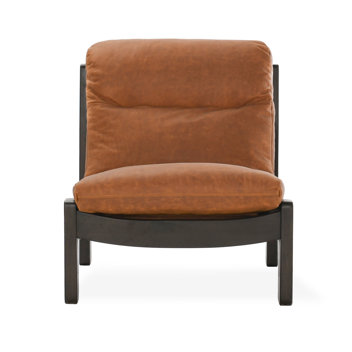 Owen Maple Brown Leather Accent Chair - Ornate Home