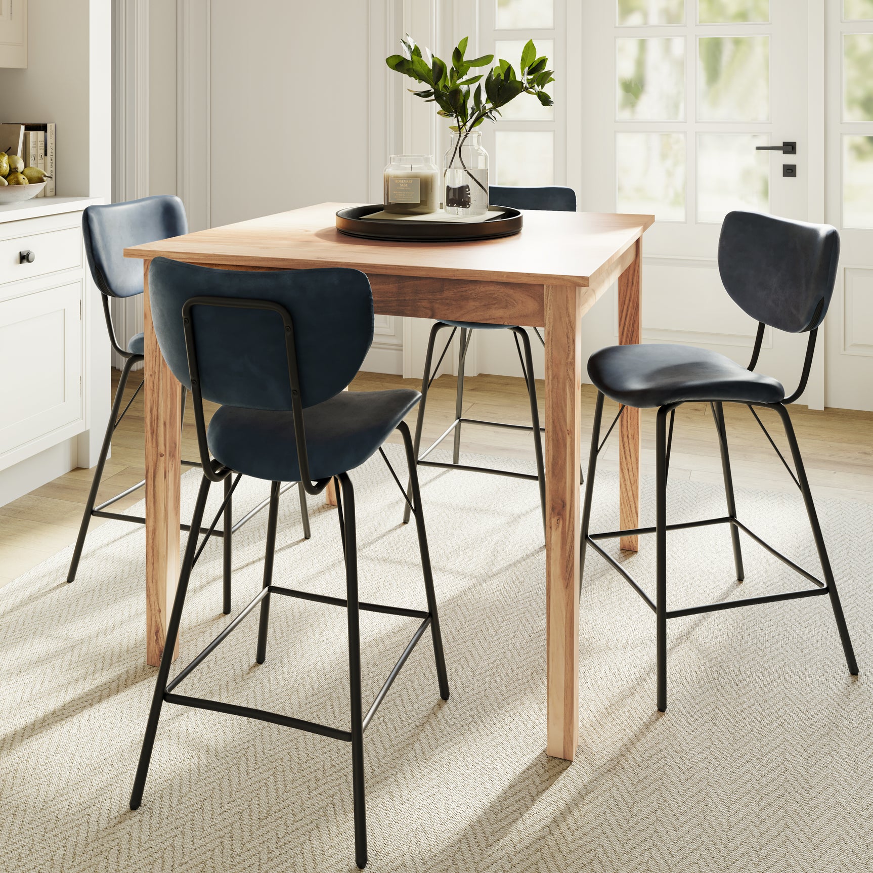 Owen Slate Uph Stool (Set of 2) - Ornate Home