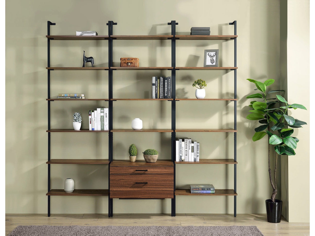 Owens Walnut 3-piece Wall Shelf - Ornate Home