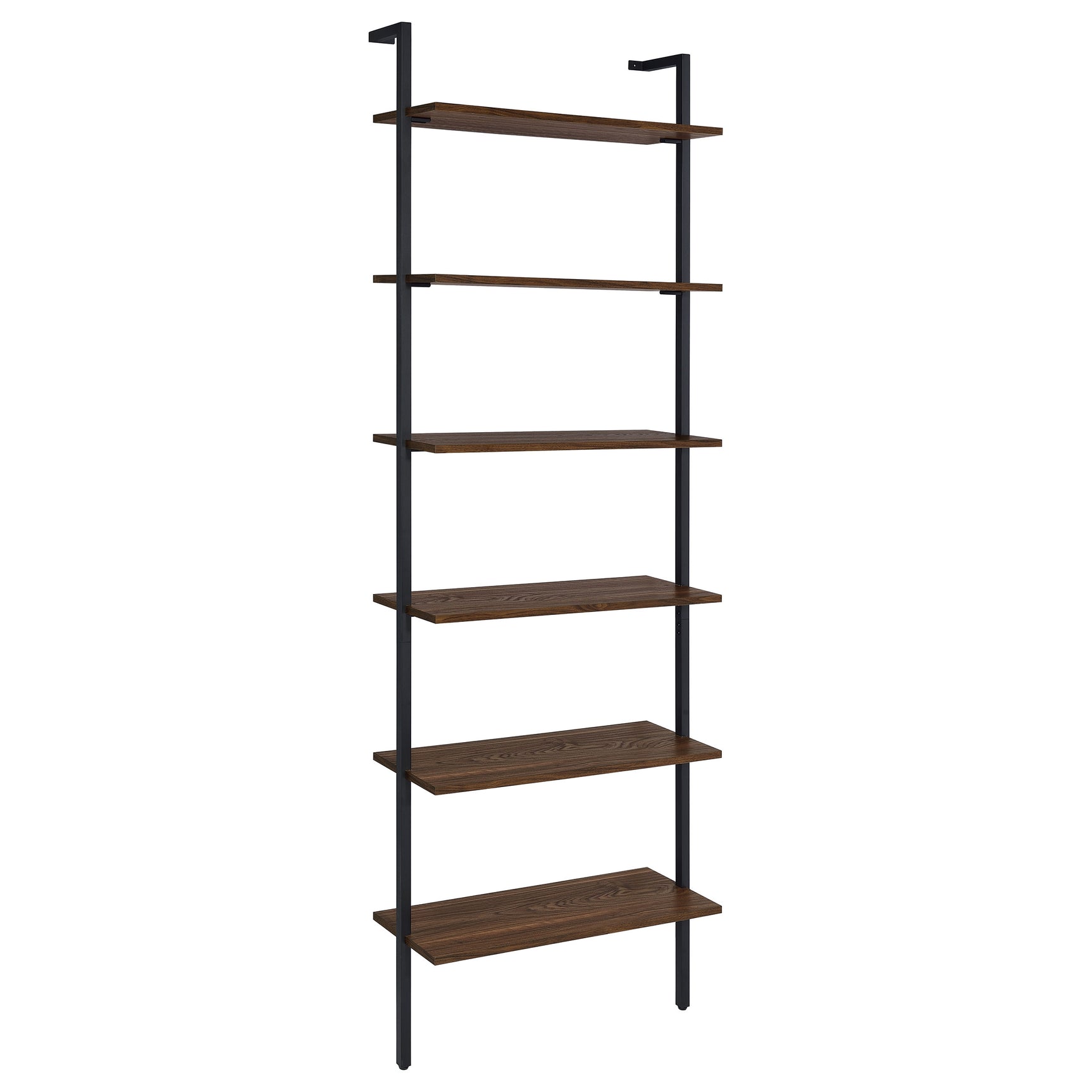 Owens Walnut 6-shelf Wall Shelf - Ornate Home