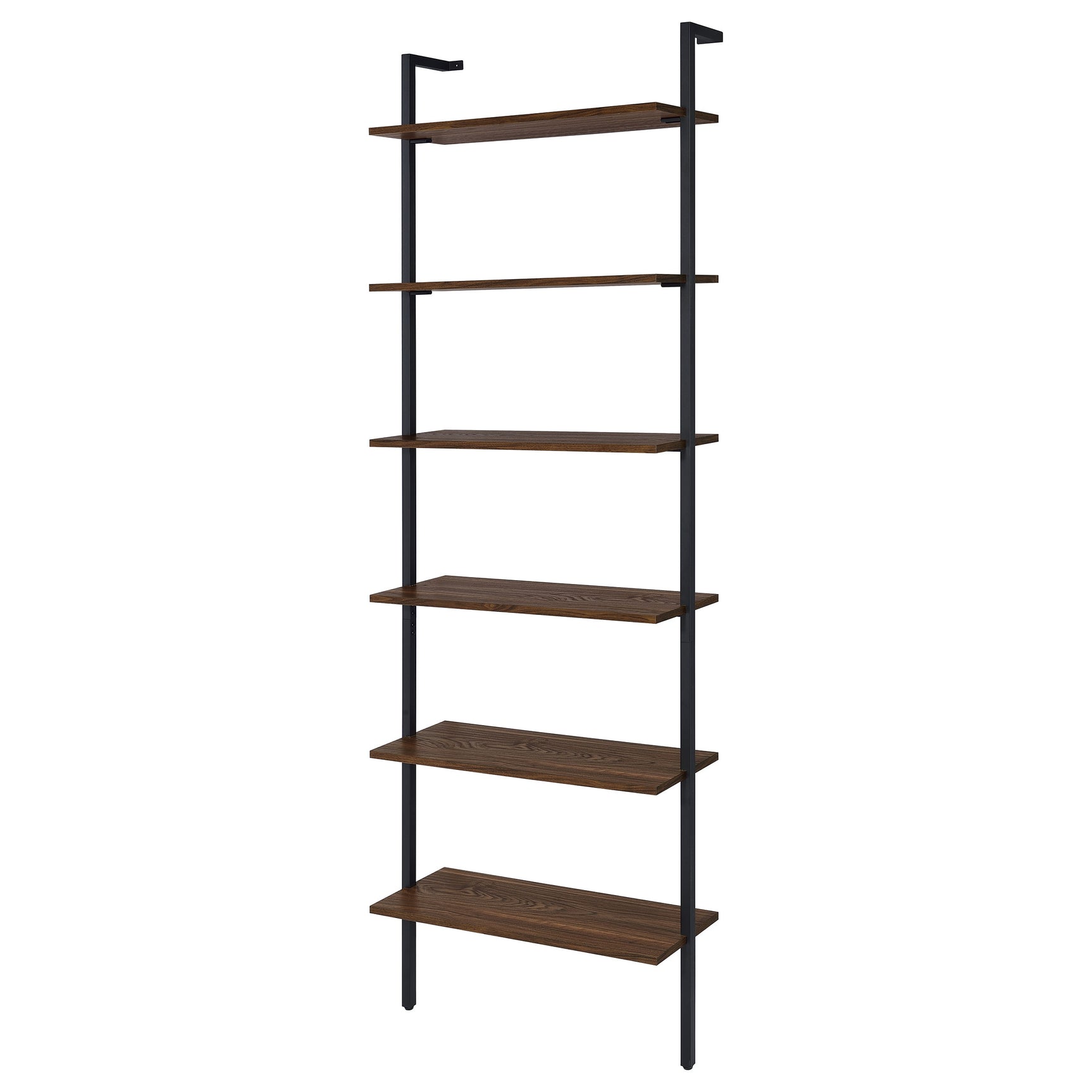 Owens Walnut 6-shelf Wall Shelf - Ornate Home