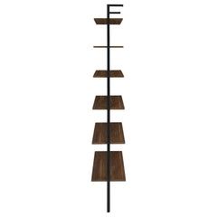 Owens Walnut 6-shelf Wall Shelf - Ornate Home