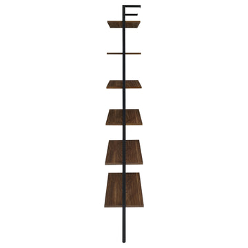 Owens Walnut 6-shelf Wall Shelf - Ornate Home