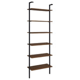 Owens Walnut 6-shelf Wall Shelf - Ornate Home