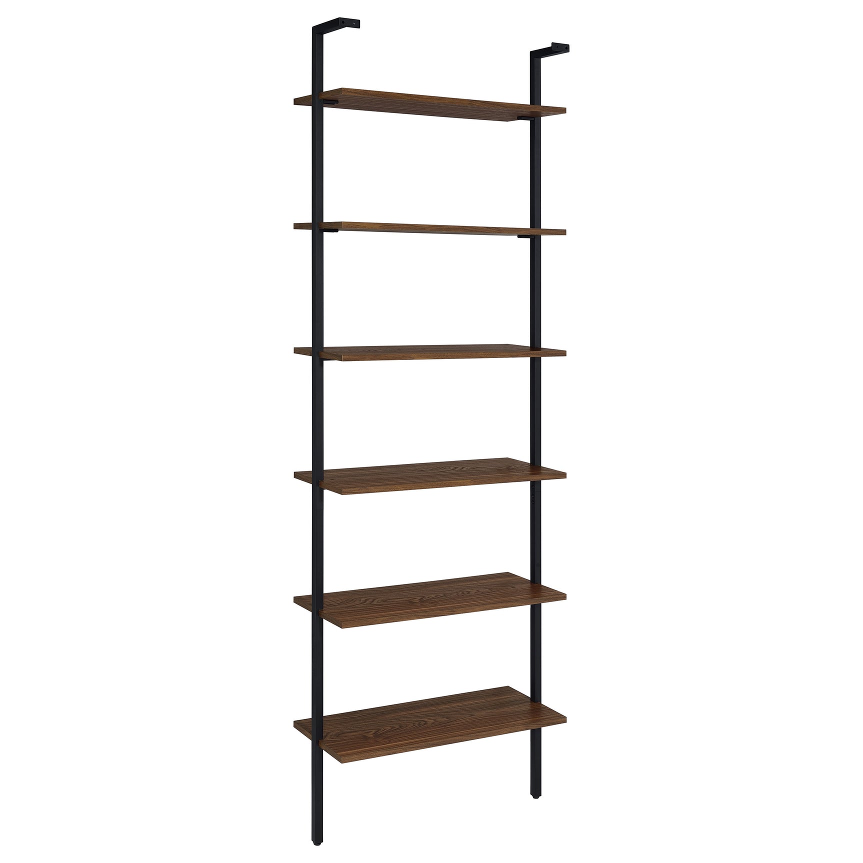 Owens Walnut 6-shelf Wall Shelf - Ornate Home