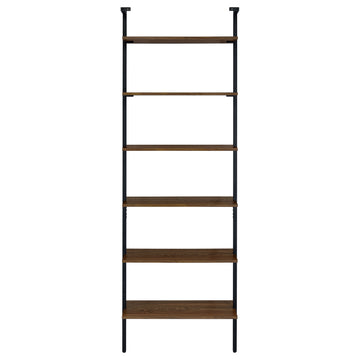 Owens Walnut 6-shelf Wall Shelf - Ornate Home