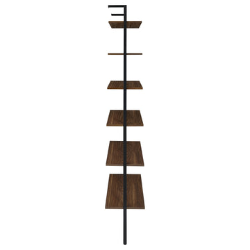 Owens Walnut 6-shelf Wall Shelf - Ornate Home