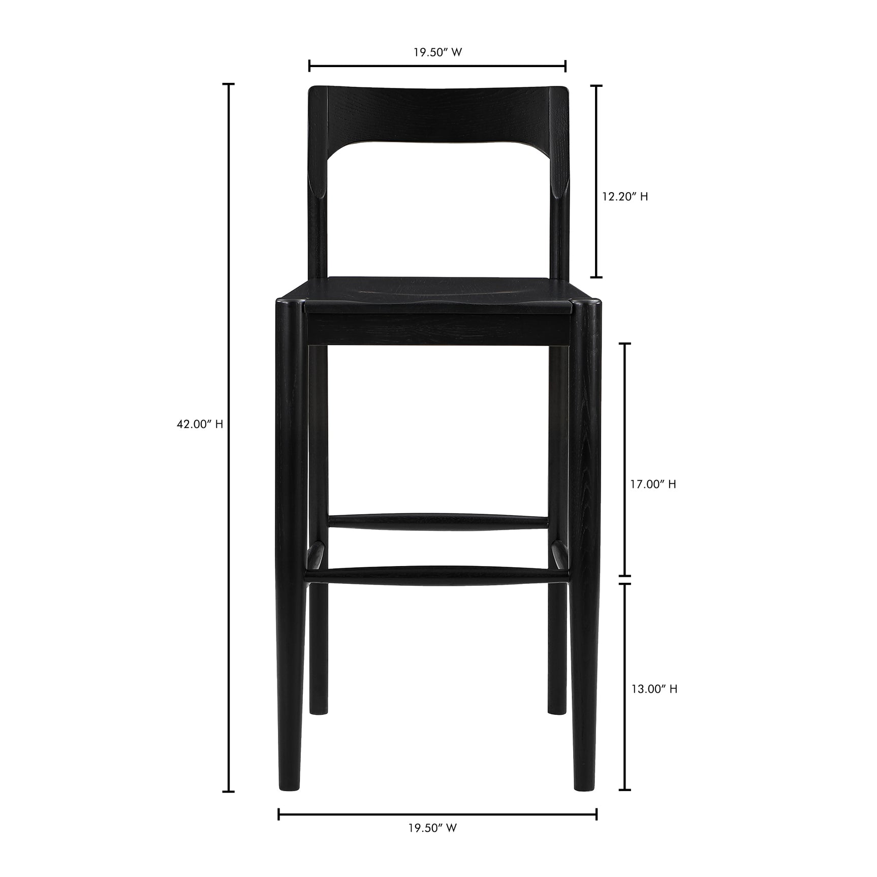 Owing Black Barstool - Ornate Home