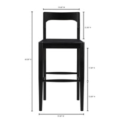 Owing Black Barstool - Ornate Home